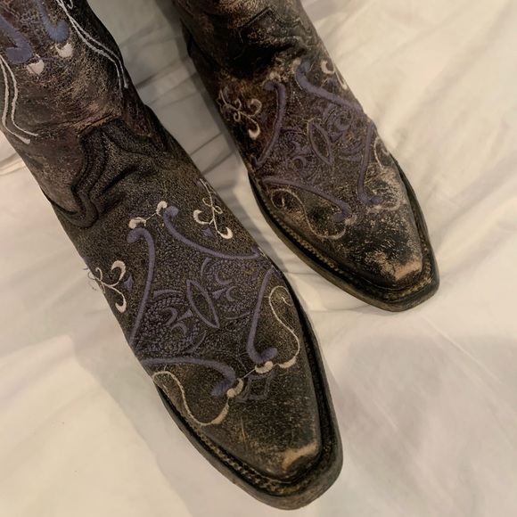 Circle G Shoes - CIRCLE G DISTRESS CRACKLE COWBOY BOOTS SZ 6.5